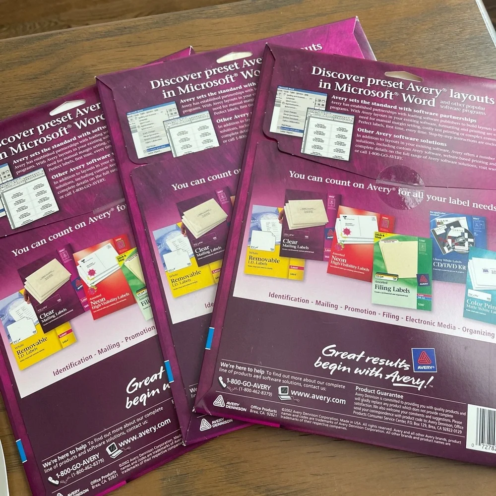 Avery 8667 Easy Peel Clear Mailing Labels 1/2” X 1 3/4” - 2000 Labels -3 Packs